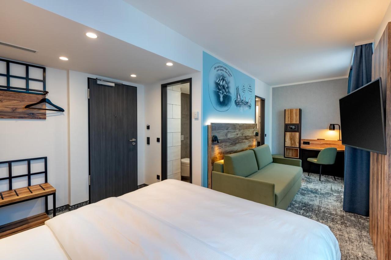 Modern Family Room with One Double Bed and One Sofa