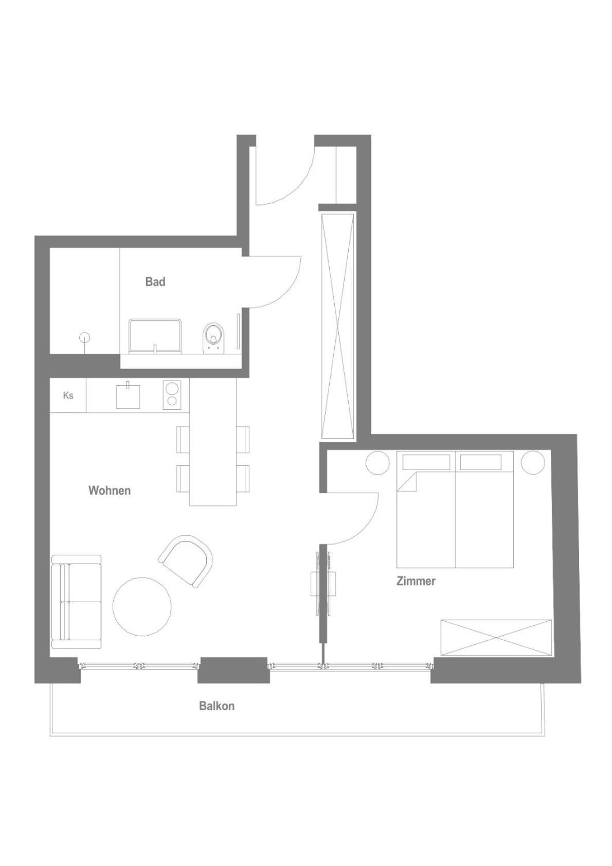 Appartement met Balkon