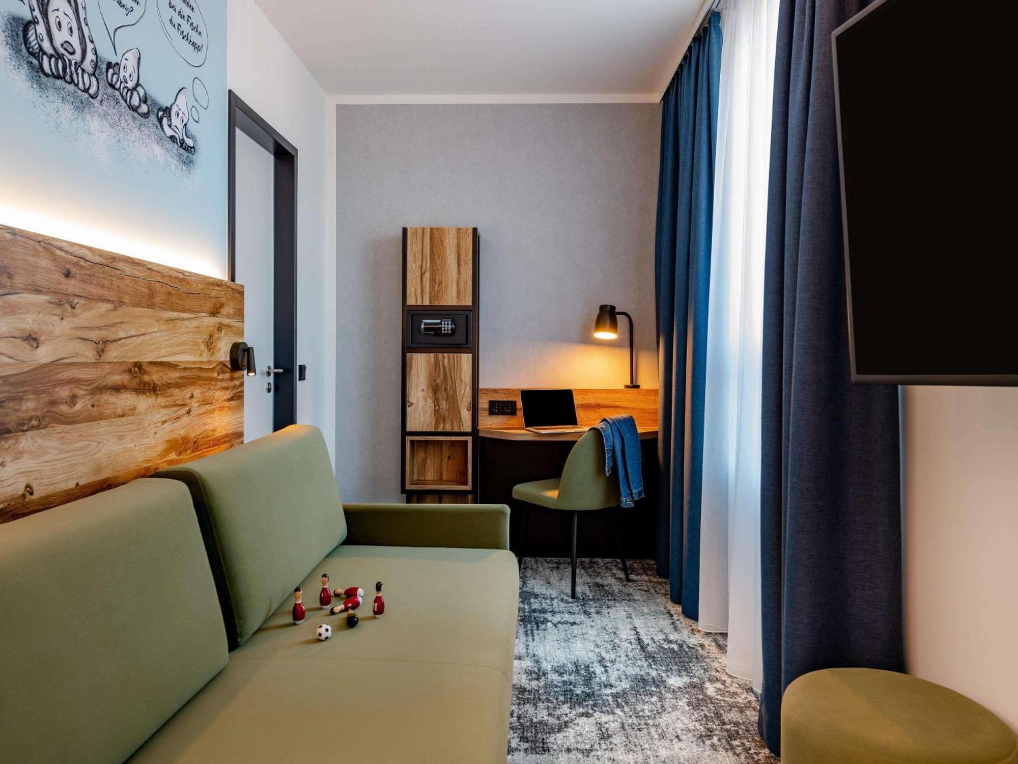 Modern Family Room One Double Bed One Sofa